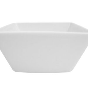 CAC China KSE-DB3 Kingsquare 3-1/4-Inch 4-Ounce Super White Porcelain Deep Square Bowl, Box of 48