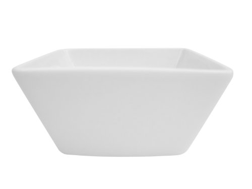 CAC China KSE-DB3 Kingsquare 3-1/4-Inch 4-Ounce Super White Porcelain Deep Square Bowl, Box of 48