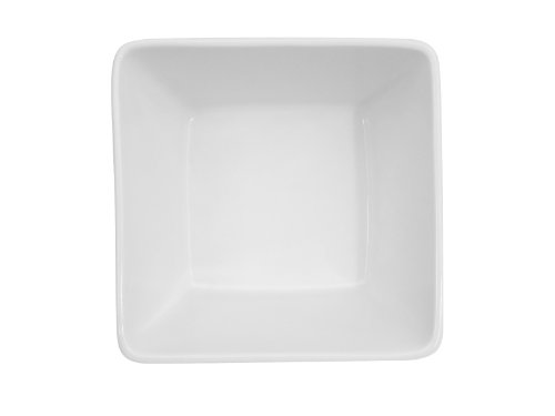 CAC China KSE-DB3 Kingsquare 3-1/4-Inch 4-Ounce Super White Porcelain Deep Square Bowl, Box of 48