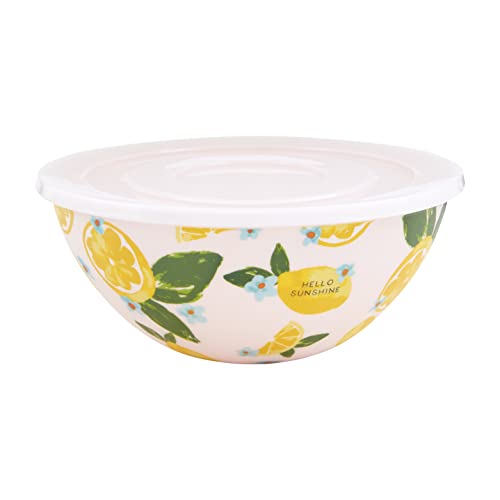 Mud Pie Fruit Bowl With Lid Set, Small 3" X 7 1/4" Dia | Large 3 3/4" X 8 1/2" Dia, Blue