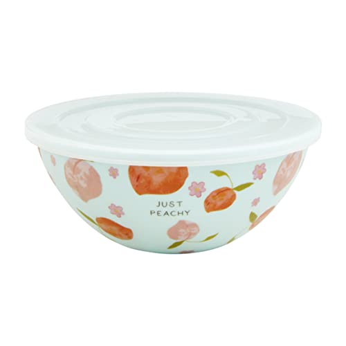 Mud Pie Fruit Bowl With Lid Set, Small 3" X 7 1/4" Dia | Large 3 3/4" X 8 1/2" Dia, Blue