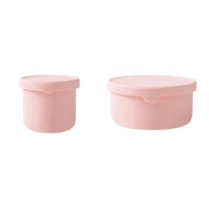 silicone bowls with lids set reusable food container with airtight lids versatile for storing meals microwave/dishwasher/freezer-safe bowl for indoor and outdoor use (pink)