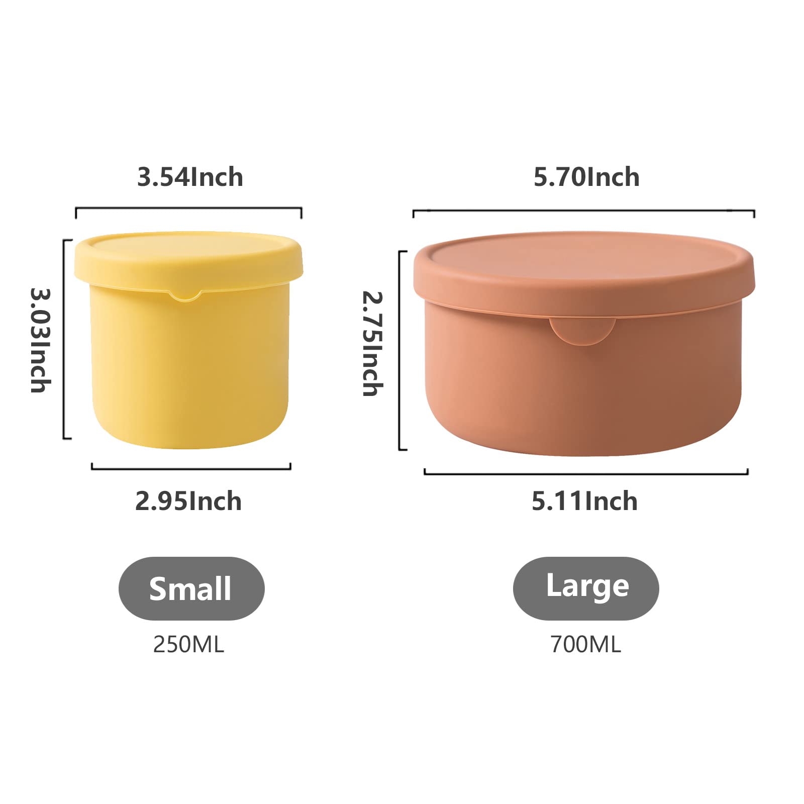 Silicone Bowls with Lids Set Reusable Food Container with Airtight Lids Versatile for Storing Meals Microwave/Dishwasher/Freezer-Safe Bowl For Indoor And Outdoor Use (pink)