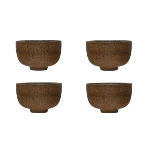 creative co-op modern stoneware, set of 4, brown reactive glaze bowl