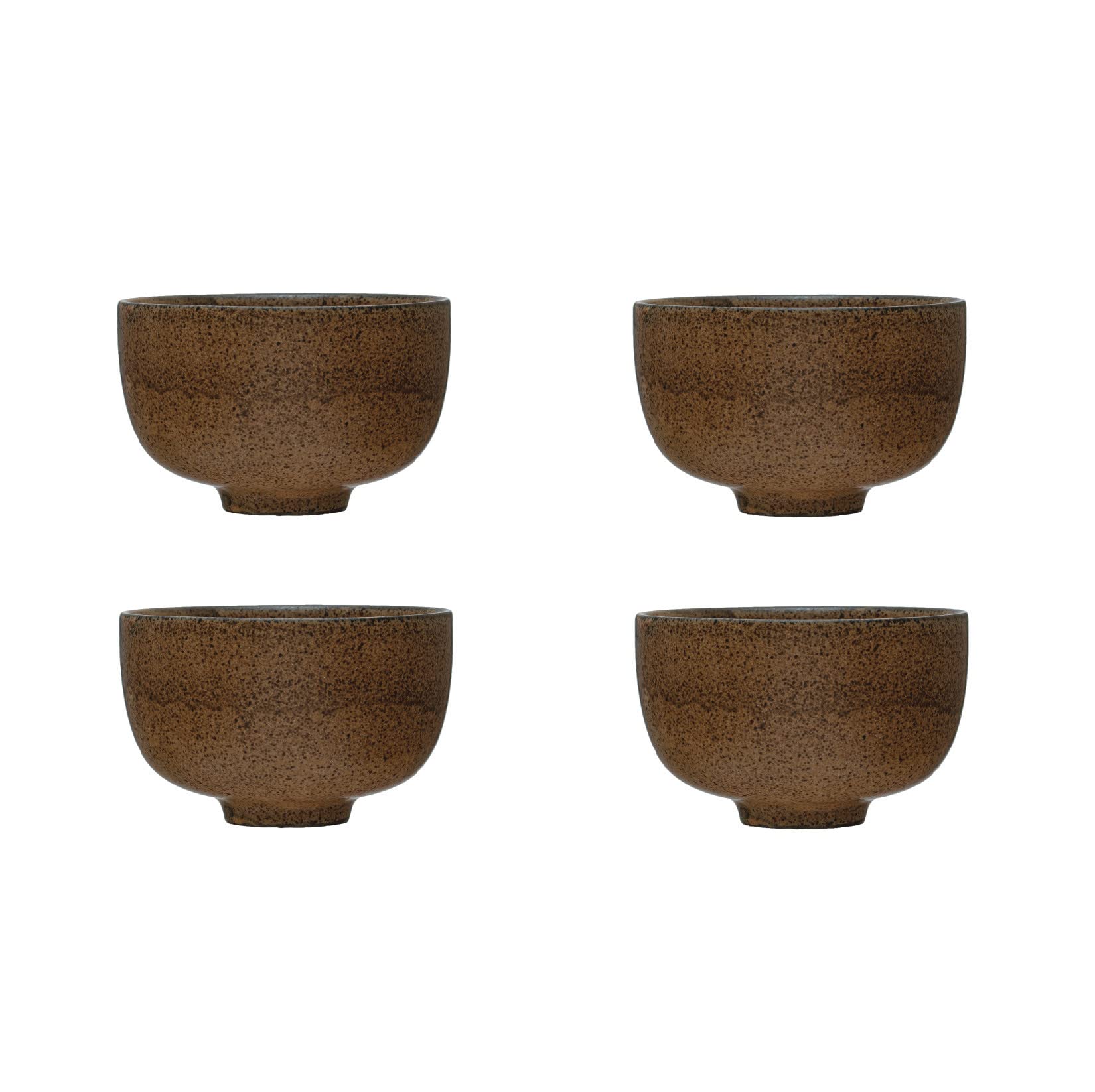 Creative Co-Op Modern Stoneware, Set of 4, Brown Reactive Glaze Bowl