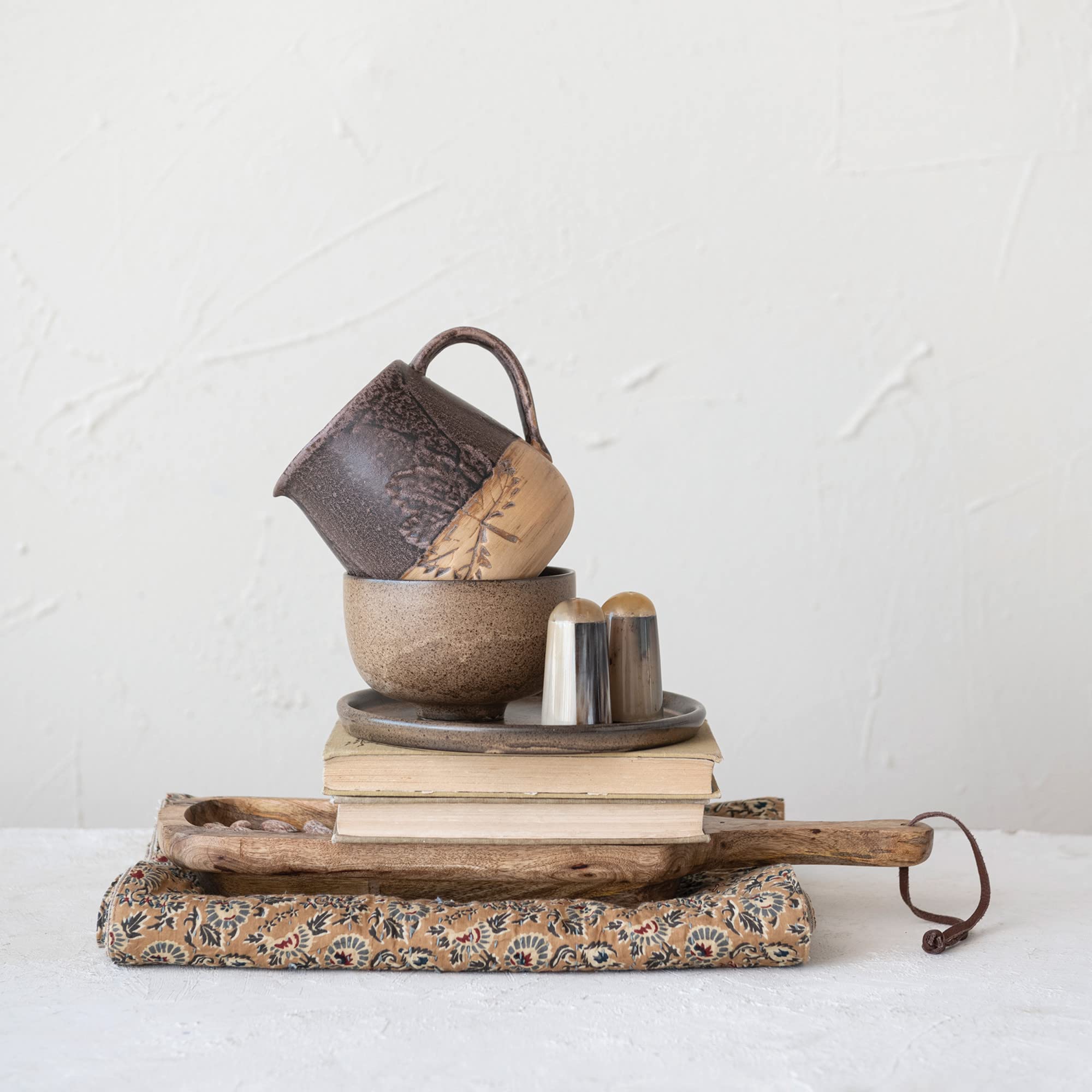 Creative Co-Op Modern Stoneware, Set of 4, Brown Reactive Glaze Bowl