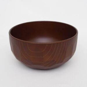 otsumami tokyo japanese soup bowl, miso soup cup, soup mug for noodle, rice, cereal, dishwasher safe, durable, made in japan (1pc, hexa wood grain pattern, large 5 x 2.6 in.)