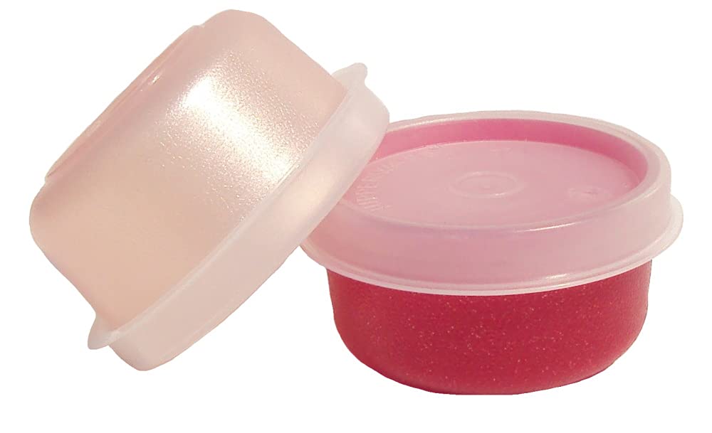 Tupperware Smidgets Set 2 Small 1 Ounce Bowls Sparkle Red Blush Pink