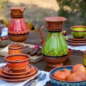 Cactus Canyon Ceramics Spanish Terracotta 5-Piece Tiny Super Small Mini-Bowl (Pinch Bowls) Set, Multicolor