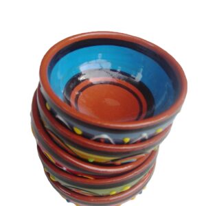 Cactus Canyon Ceramics Spanish Terracotta 5-Piece Tiny Super Small Mini-Bowl (Pinch Bowls) Set, Multicolor