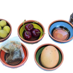 Cactus Canyon Ceramics Spanish Terracotta 5-Piece Tiny Super Small Mini-Bowl (Pinch Bowls) Set, Multicolor