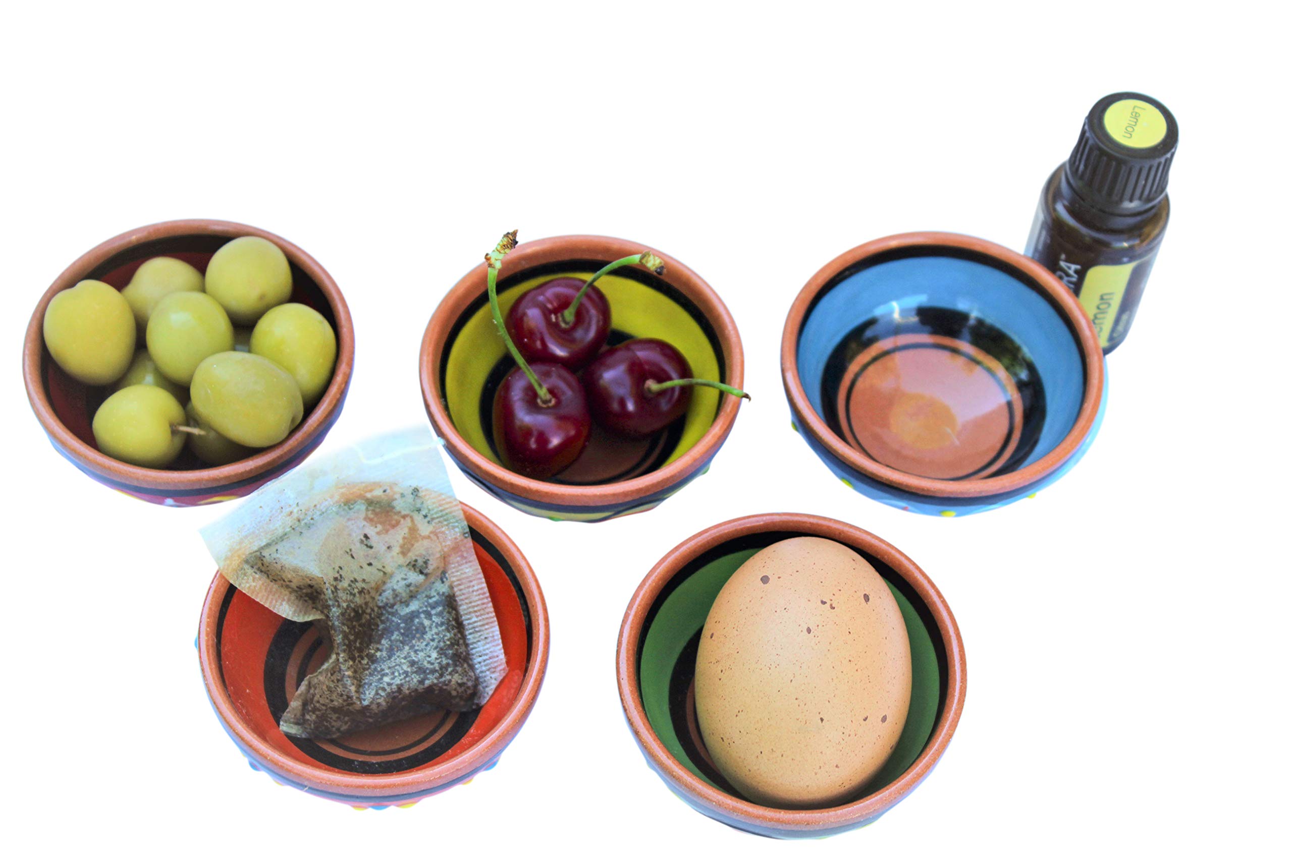 Cactus Canyon Ceramics Spanish Terracotta 5-Piece Tiny Super Small Mini-Bowl (Pinch Bowls) Set, Multicolor