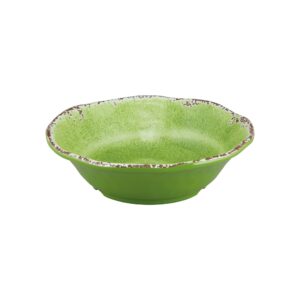 UPware Melamine Dinner Bowl Set of 6, BPA-Free Dishwasher Safe Round Bowls, Dinnerware Kitchen Bowls for Pasta, Rice, Soup, and Salad, 7 Inch Bowls (Crackle, Green)