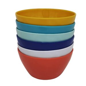 LOK-OSEMILE 4.6" Mini Bowl Set of 6 - Melamine Dinnerware - Small, Kids, Pasta - Multicolor