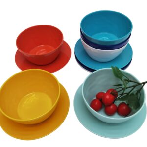 LOK-OSEMILE 4.6" Mini Bowl Set of 6 - Melamine Dinnerware - Small, Kids, Pasta - Multicolor