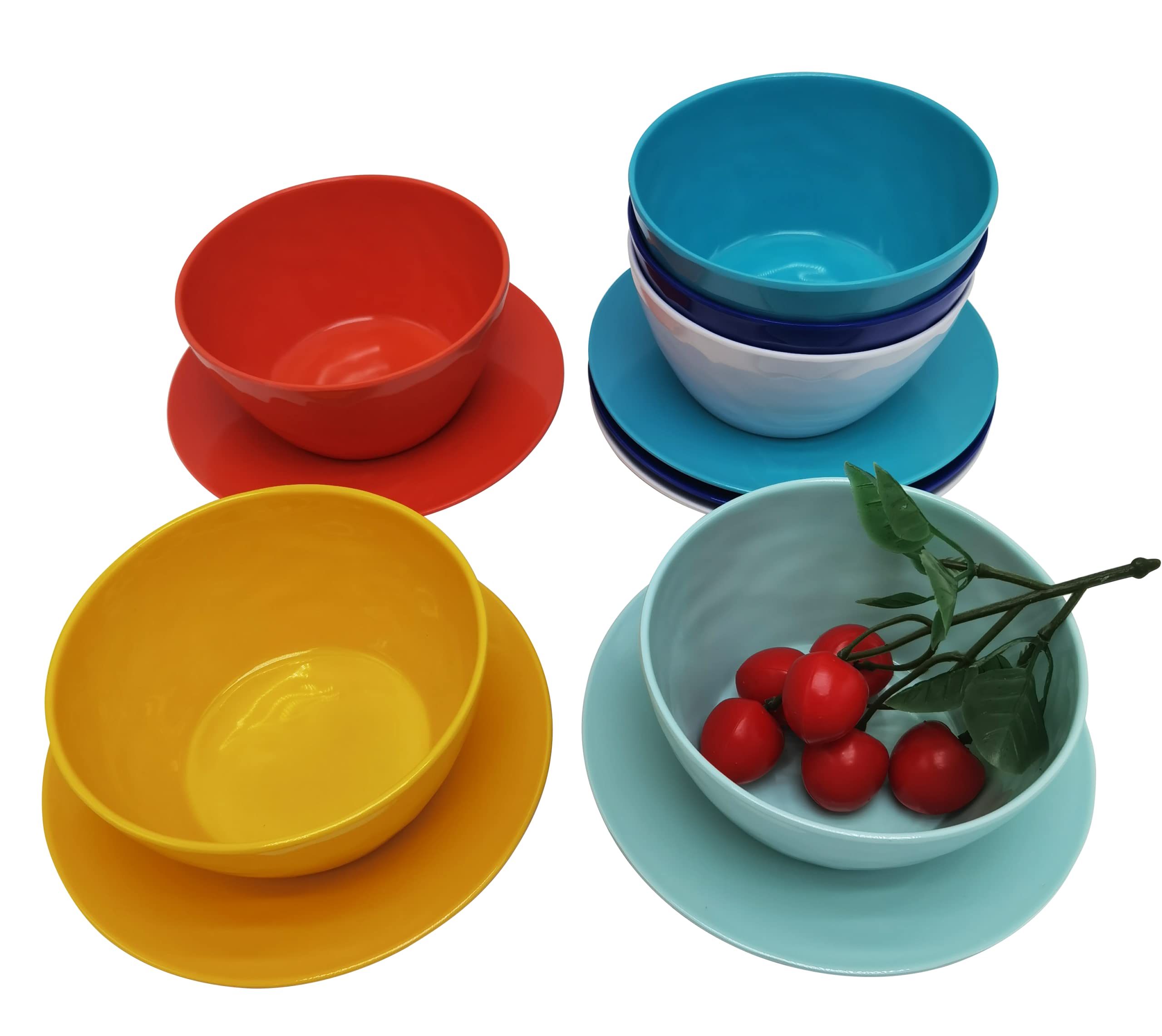 LOK-OSEMILE 4.6" Mini Bowl Set of 6 - Melamine Dinnerware - Small, Kids, Pasta - Multicolor