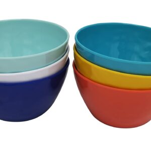 LOK-OSEMILE 4.6" Mini Bowl Set of 6 - Melamine Dinnerware - Small, Kids, Pasta - Multicolor