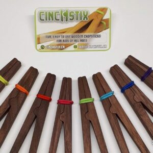 Kids Chopsticks, training, learning, helper, CinchStix Black Walnut - Fun, Easy Chopsticks, 2pair