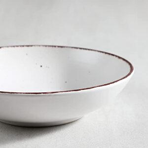 vancasso Moda Soup Bowl Set of 4, Multicolour Pasta Bowl 8 inch Ceramic Soup Plate, Stoneware Vintage Look Cream Bowls for Kitchen, 30 oz Ramen Noodle Bowl (Black/White/Cyan/Grey)