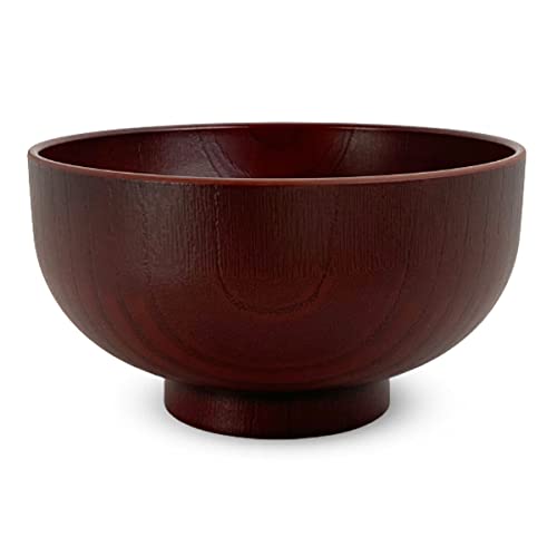 J-kitchens Soup Bowl, Heat Resistant, 128 Wood, Favorite Bowl, Red Sede, Made in Japan