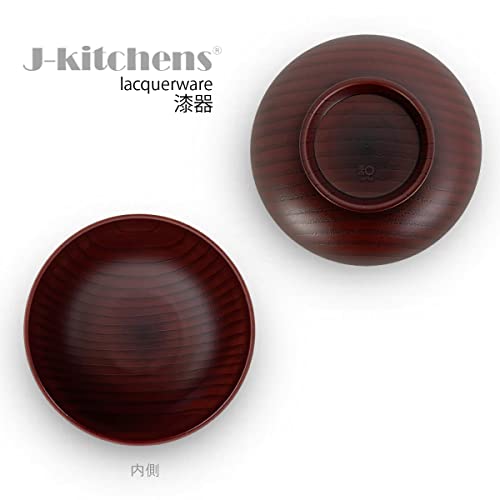 J-kitchens Soup Bowl, Heat Resistant, 128 Wood, Favorite Bowl, Red Sede, Made in Japan