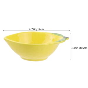 SHERCHPRY 3Pcs Lemon Shaped Bowl Ceramic Dessert Dishes Snacks Fruit Salad Platter Candy Nut Dishes Bowl for Home Kitchen (Yellow)