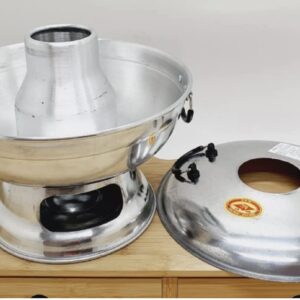 Tom Yum or Soup Heated Serving Pot Soup Bowl Polished Aluminum