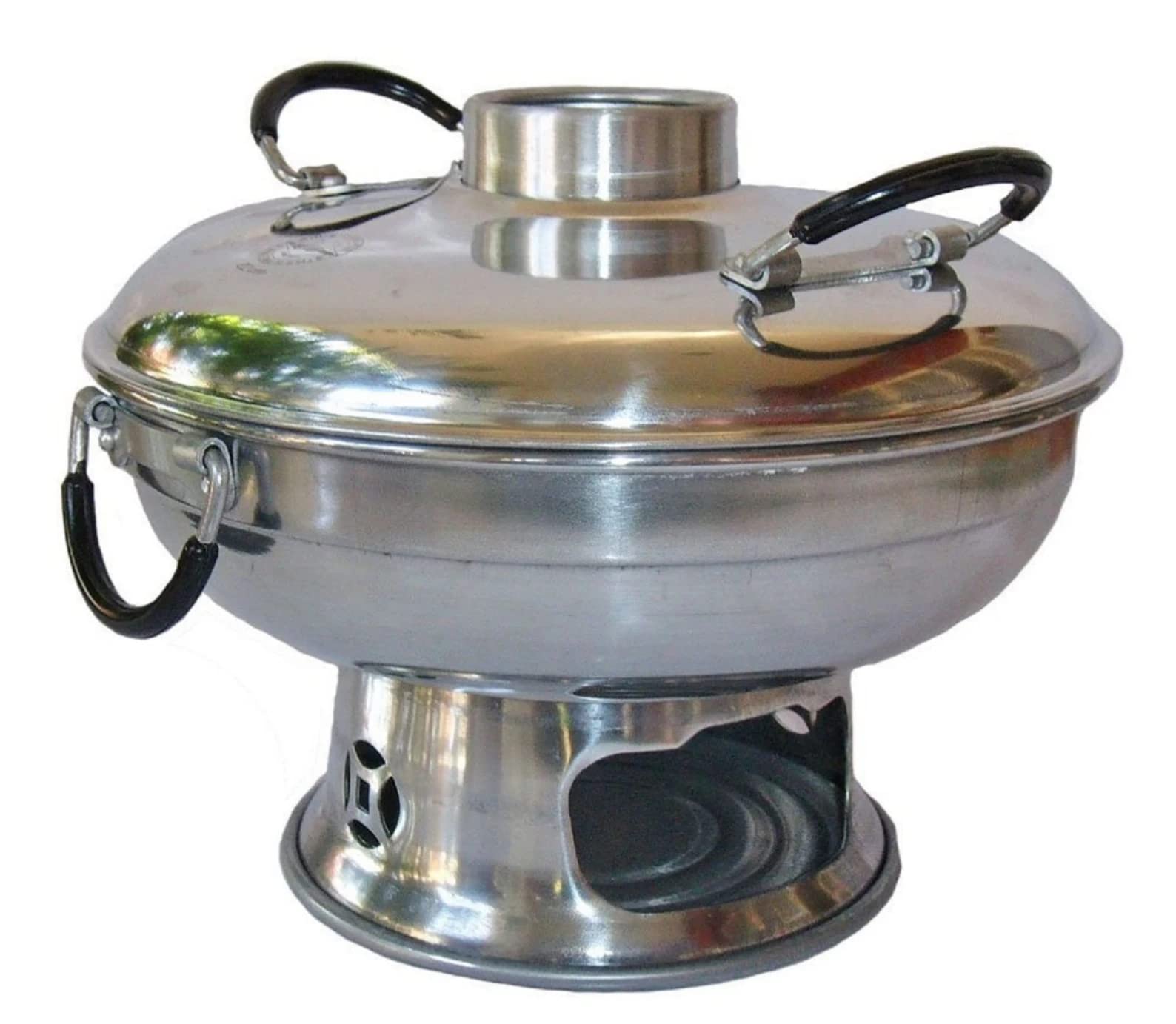 Tom Yum or Soup Heated Serving Pot Soup Bowl Polished Aluminum