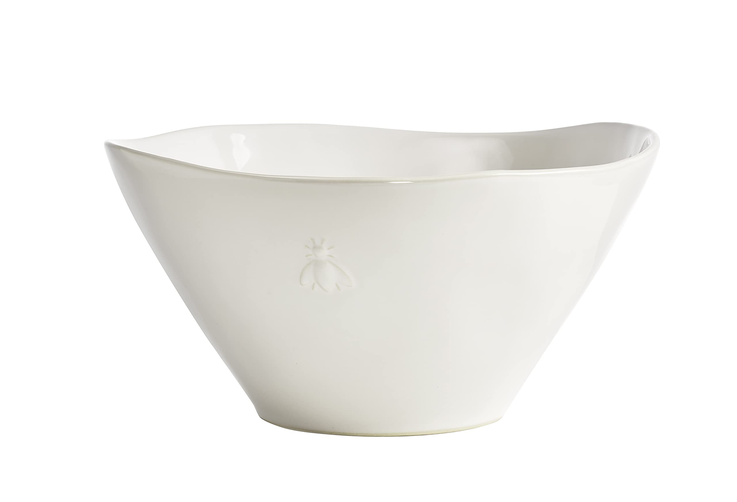 La Rochere Bee Ceramic Salad Serving Bowl Ecru