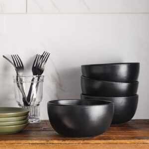 Hearth and Hand with Magnolia Stoneware Set of 4 Black Cereal Bowls