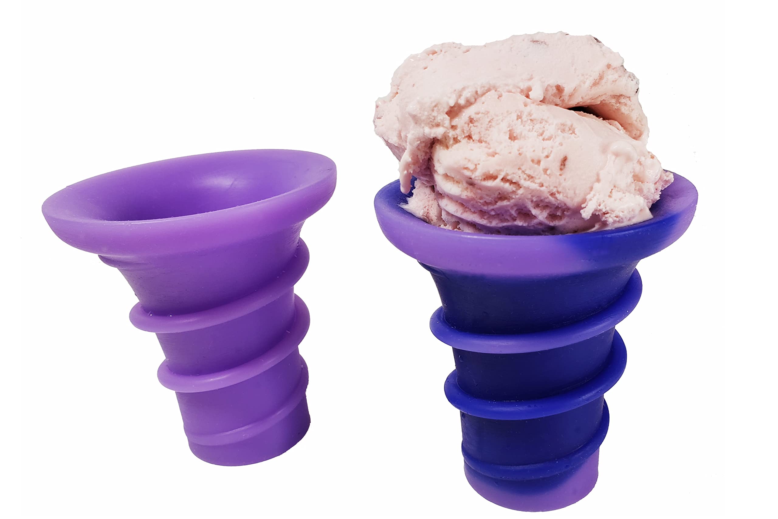 Reusable Ice Cream Cones Color Changing Flexible Soft Food Grade Silicone Non-toxic Dishwasher Safe FDA Compliant Rated Age Three Plus BPA Free Great Gift