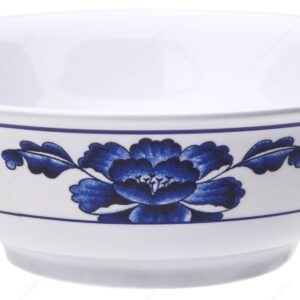 Melamine Oriental Pho Noodle Soup Bowl, 52 Ounce, Lotus Design, Set of 6