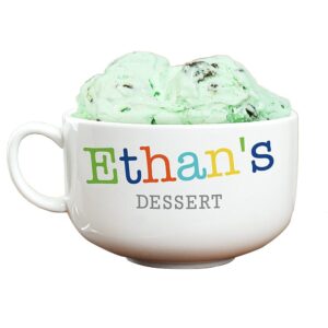 giftsforyounow ceramic personalized 32 ounce ice cream bowl for kids with custom name in colorful text