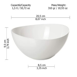 Omada Design bowl of 7,87 inch and 50,72 fl oz with white interior and colored exterior, Trendy Line