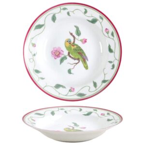 lynn chase parrots of paradise rimmed soup bowl