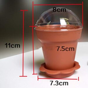 GANAZONO Mini Dessert Cups 20pcs Ice Cream Dessert Cup Flower Pot Cups Mousse Cake Cups Salad Cup Dessert Bowls Snack Bowls Container with Lids Spoons for Party Wedding White Mini Dessert Cup