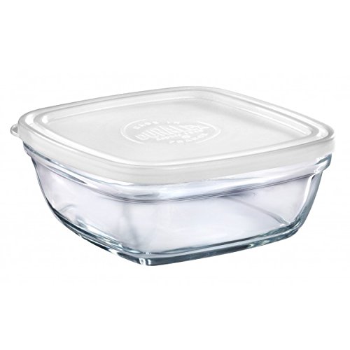 Duralex - Lys Square Stackable Bowl with White Lid 20-cm (8 1/8 in)