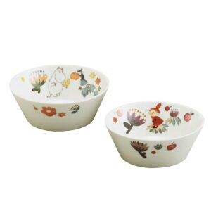 山加商店 MOOMIN MM2100-79 Herbarium Bowl Pair Set, Microwave Safe