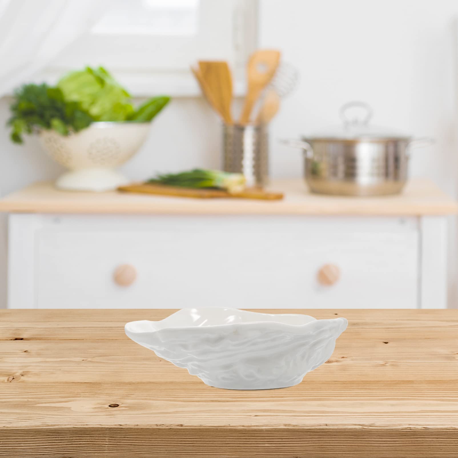 Ceramic Serving Bowl Oyster Shells Decorative Bowl Ceramic Tasting Dishes Soup Bowl 8 inch