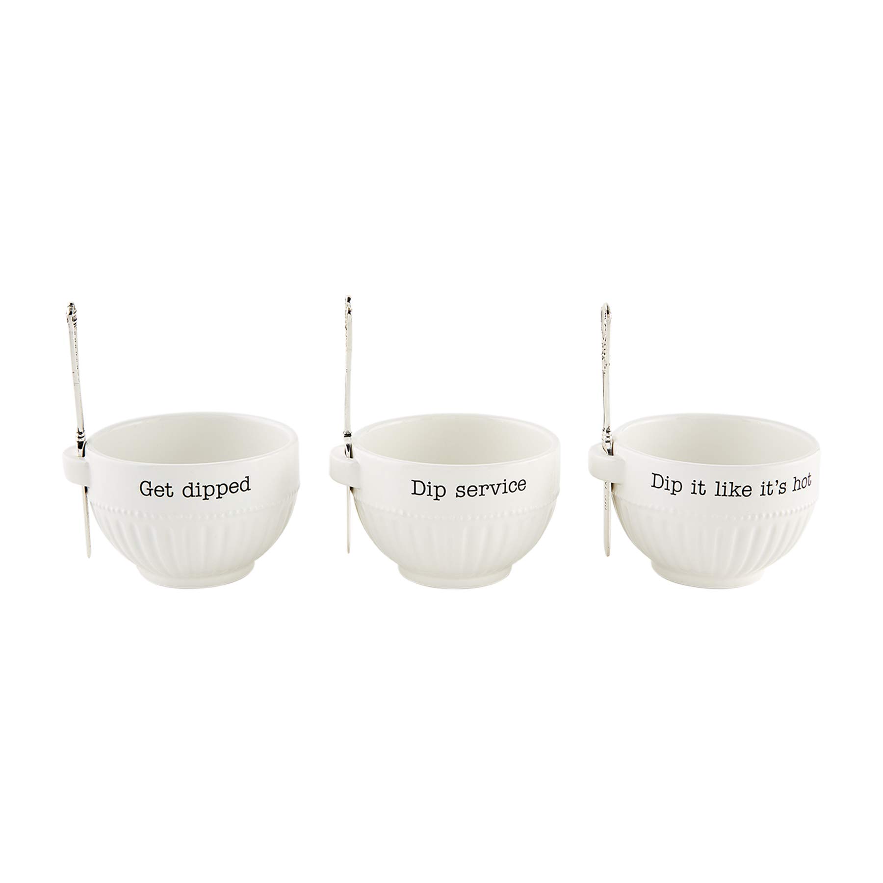 Mud Pie GET BOWL CUP SETS, dip 3" x 4 1/2" dia | spreader 5 1/2"