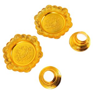 vicasky yoga decor 2 pcs offering fruit tray buddhist food plate bowls dessert snack blessing tribute container for smudging decoration worship temple supplies worship spiritual gift