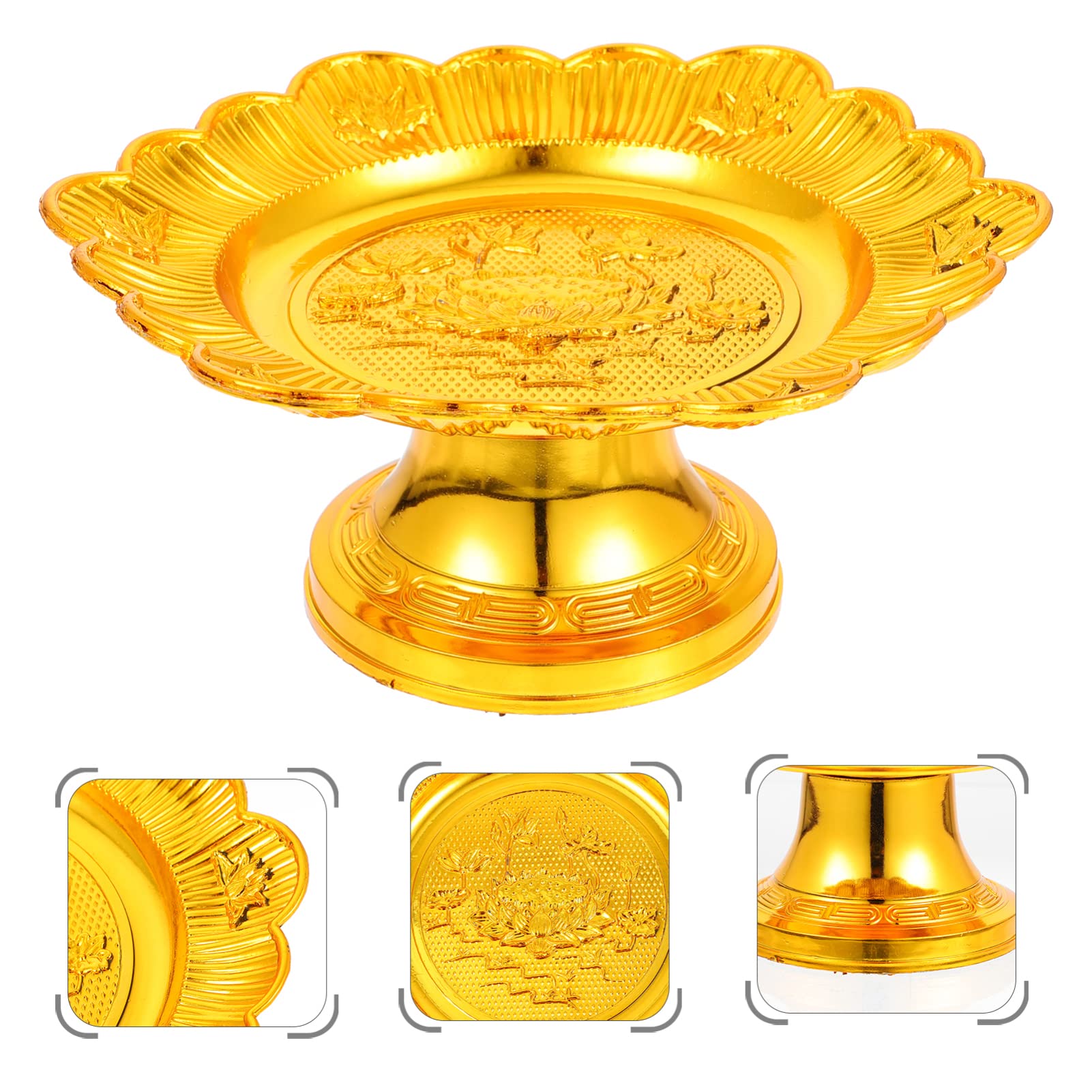 VICASKY Yoga Decor 2 Pcs Offering Fruit Tray Buddhist Food Plate Bowls Dessert Snack Blessing Tribute Container for Smudging Decoration Worship Temple Supplies Worship Spiritual Gift