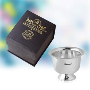 PRD CARATCAFE Small Size Pure Sterling Silver Shot Cup ( 30 ml / 1 Oz.), Kitchen Liquid Measuring 1oz, Puja item like kumkum, Diya in Precious Silver NT Weight 15 grams (REFER IMAGES FOR SIZE)