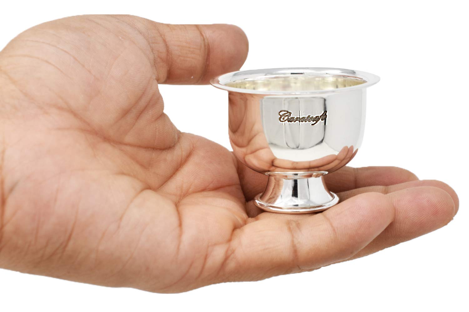 PRD CARATCAFE Small Size Pure Sterling Silver Shot Cup ( 30 ml / 1 Oz.), Kitchen Liquid Measuring 1oz, Puja item like kumkum, Diya in Precious Silver NT Weight 15 grams (REFER IMAGES FOR SIZE)