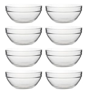 hemoton glass prep bowls 8pack mini glass bowls set, 2.36in (6cm) small bowls, dessert bowls for ice cream, snack bowls, side dishes, small serving bowls for dipping, prep custard cups