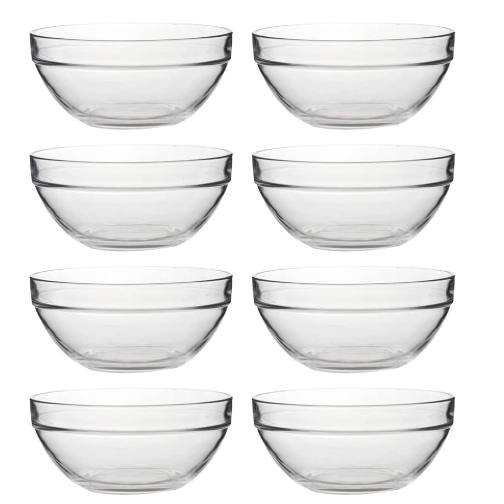 Hemoton Glass Prep Bowls 8Pack Mini Glass Bowls Set, 2.36in (6cm) Small Bowls, Dessert Bowls for Ice Cream, Snack Bowls, Side Dishes, Small Serving Bowls for Dipping, Prep Custard Cups