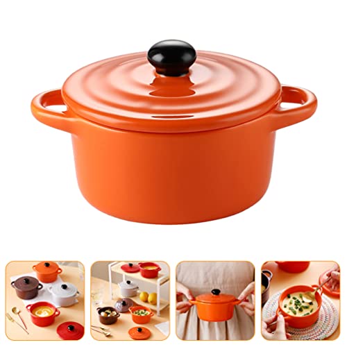 UPKOCH Pho Soup Bowls Ceramic Steaming Bowl with Lid and Handle Steam Soup Bowl Porcelain Stew Pot Vintage Rice Bowl Oven Dishwasher for Home Kitchen Egg Custard Medicinal Ceramic Soup Bowl