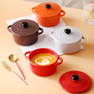 UPKOCH Pho Soup Bowls Ceramic Steaming Bowl with Lid and Handle Steam Soup Bowl Porcelain Stew Pot Vintage Rice Bowl Oven Dishwasher for Home Kitchen Egg Custard Medicinal Ceramic Soup Bowl