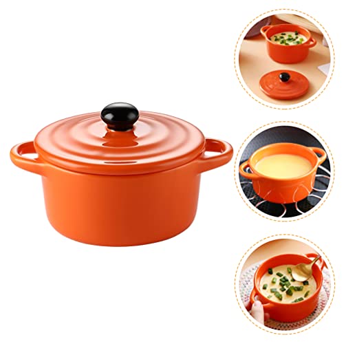 UPKOCH Pho Soup Bowls Ceramic Steaming Bowl with Lid and Handle Steam Soup Bowl Porcelain Stew Pot Vintage Rice Bowl Oven Dishwasher for Home Kitchen Egg Custard Medicinal Ceramic Soup Bowl