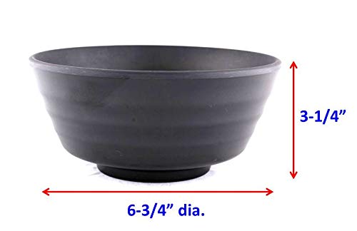 Lucky Star Melamine Round Bowls Set Ramen Vietnam Pho Noodles Soup Bowls, 6-3/4“ dia. X 3-1/4” H, Capacity: 32 oz, Black (16)